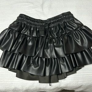 Black leather skirt